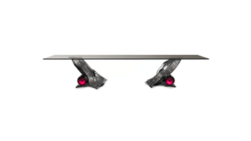 IMPACT - Rectangular glass and iron table by Reflex - view 3