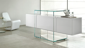 KUBO - Wood and glass sideboard with flap doors by Reflex - view 3