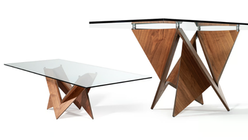 MATHEMATIQUE - Rectangular wood and glass dining table by Reflex - view 3