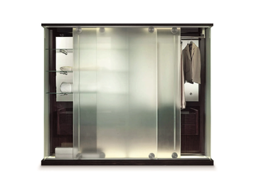 MEGALUX - Wood and glass wardrobe with sliding doors by Reflex - view 2