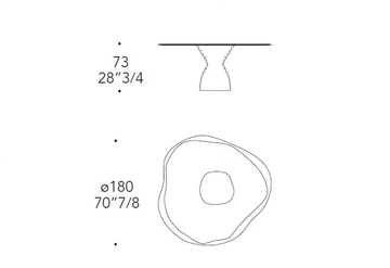 MURANO 72 - Round table with Murano glass base and glass top by Reflex - view 3