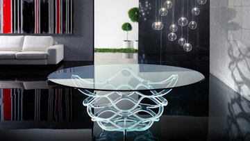 NEOLITICO - Round glass dining table by Reflex - view 3