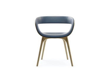 NIDO - Open back leather and wooden chair by Reflex - view 3