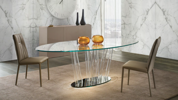 BAMBOO - Glass dining table by Reflex - view 3
