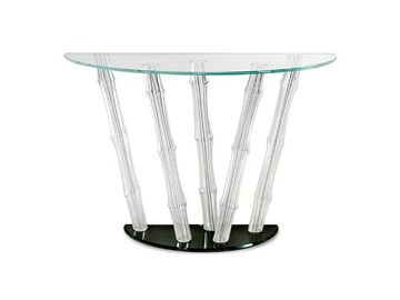 BAMBOO - Demilune glass console table by Reflex - view 2