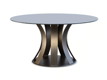 BARRIQUE - Round glass dining table by Reflex - view 2