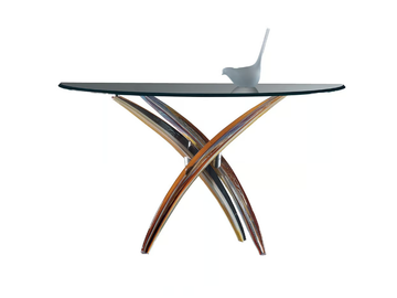 FILI D'ERBA - Demilune glass console table by Reflex - view 2