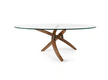 FILI D'ERBA - Oval wood and glass dining table by Reflex - view 2