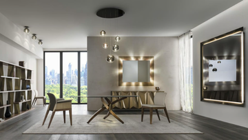 FILI D'ERBA - Oval wood and glass dining table by Reflex - view 3