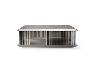 MONOLITE 40 - Square Marmoreflex® and glass coffee table by Reflex - view 2