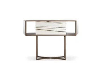 SPACE - Wooden and Marmoreflex® bar cabinet with tray by Reflex - view 2