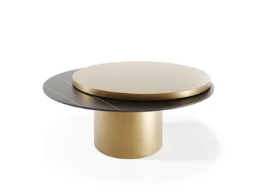TAU 40 STEEL MOVE - Adjustable round wooden coffee table by Reflex - view 2