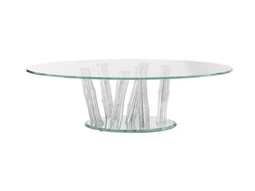 BAMBOO - Round glass coffee table for living room by Reflex - view 2