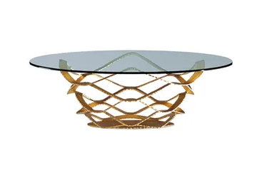 NEOLITICO - Round glass and iron coffee table by Reflex - view 2