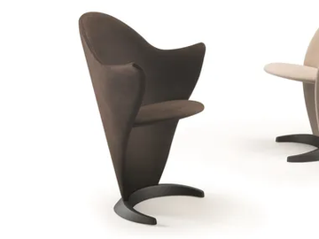 PETALO - Wooden chair with fabric cover and armrests by Reflex - view 2