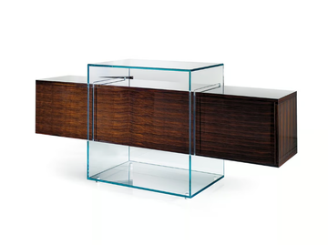 KUBO - Wood and glass sideboard with flap doors by Reflex - view 2