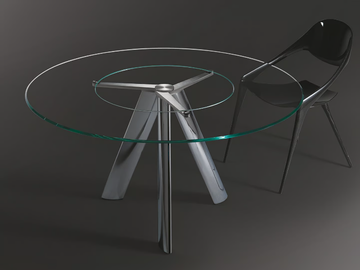 LEM 72 - Round glass table with Lazy Susan by Reflex - view 2