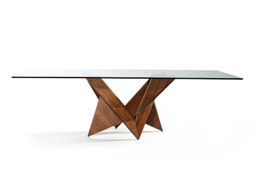 MATHEMATIQUE - Rectangular wood and glass dining table by Reflex - view 2