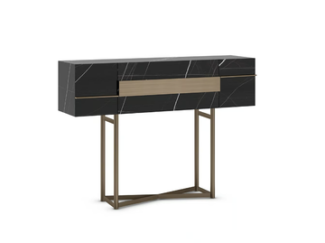 MUSA - Sideboard with glass doors with marble effect by Reflex - view 3