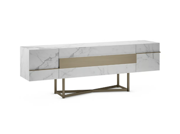 MUSA - Sideboard with glass doors with marble effect by Reflex - view 2