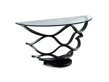 NEOLITICO - Demilune glass console table by Reflex - view 2