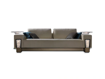 PALAZZO DUCALE - 3 seater leather sofa with light by Reflex - view 2