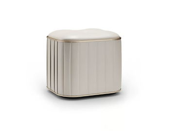 PLISSÈ - Upholstered square leather pouf by Reflex - view 2