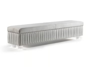 PLISSÈ - Upholstered storage leather bench by Reflex - view 2