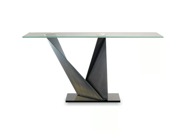 PRISMA STEEL - Rectangular glass console table by Reflex - view 2