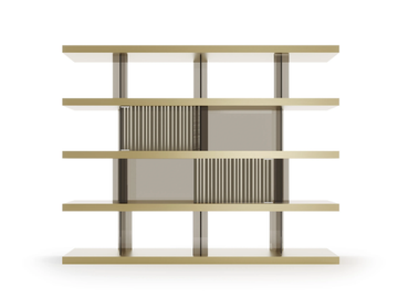 TANGO T BOX - Open freestanding wood and glass bookcase by Reflex - view 2