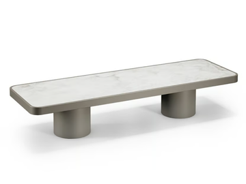 TAU 40 STEEL - Low wood and glass coffee table by Reflex - view 2