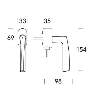 GOLF - DK Zamak window handle with lock by Reguitti - view 3