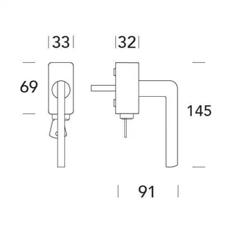 Q-10 - Brass window handle with lock on rose by Reguitti - view 3