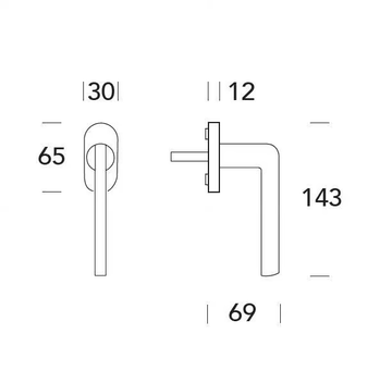 Q-10 - DK brass window handle on rose by Reguitti - view 3