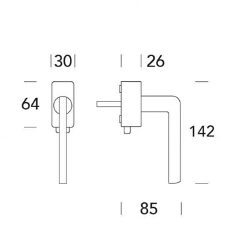 Q-10 - DK brass window handle on rose by Reguitti - view 3