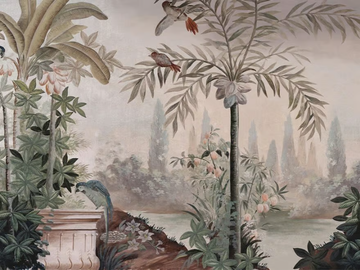 JARDIN AUX OISEAUX COULEUR - Landscape wallpaper by Ressource - view 2