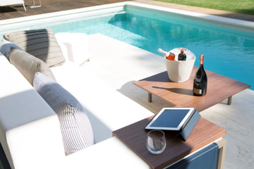 AIRE - Square low aluminium garden side table by Rever - view 3