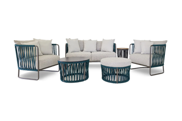 LEVANTE - Round fabric garden pouf by Rever - view 3