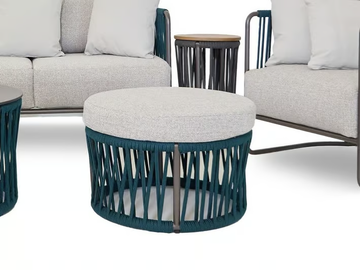 LEVANTE - Round fabric garden pouf by Rever - view 2