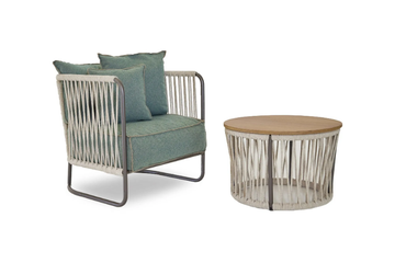LEVANTE VELVET ROPE - Sled base garden armchair with armrests by Rever - view 3