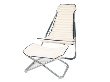 LINO - Recliner linen and stainless steel deck chair by Rever - view 2