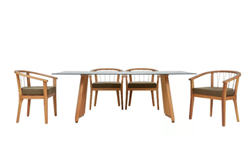 ZENIT - Rectangular laminate garden table with iroko base by Rever - view 3