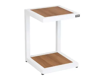 SAMBED - Teak and aluminum garden side table by Rever - view 2