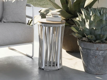 LEVANTE - Round high side table by Rever - view 2