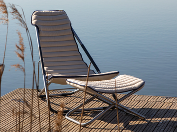 LINO - Recliner linen and stainless steel deck chair by Rever - view 3