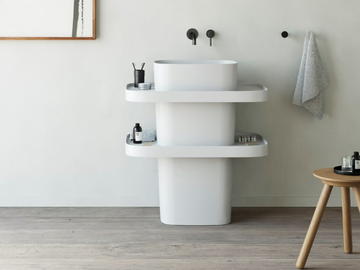 FONTE TOTEM - Freestanding Corian® washbasin by Rexa - view 2