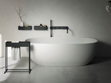 HOLE - Freestanding oval Korakril™ Ice White bathtub by Rexa - view 2