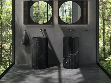 ROLL - Freestanding Nero Marquina marble washbasin by Rexa - view 2
