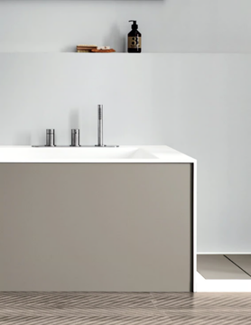 UNICO WITH PANELS - Rectangular Corian® bathtub by Rexa - view 3