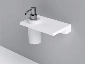 UNICO - Corian® Bathroom soap dispenser / bathroom wall shelf by Rexa - view 2